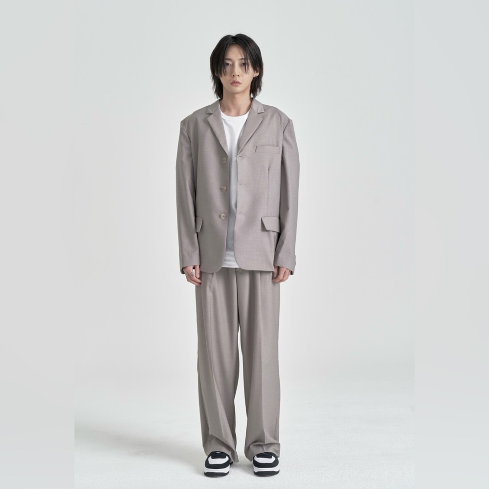 3Button Blended Jacket (Grayish Beige)
